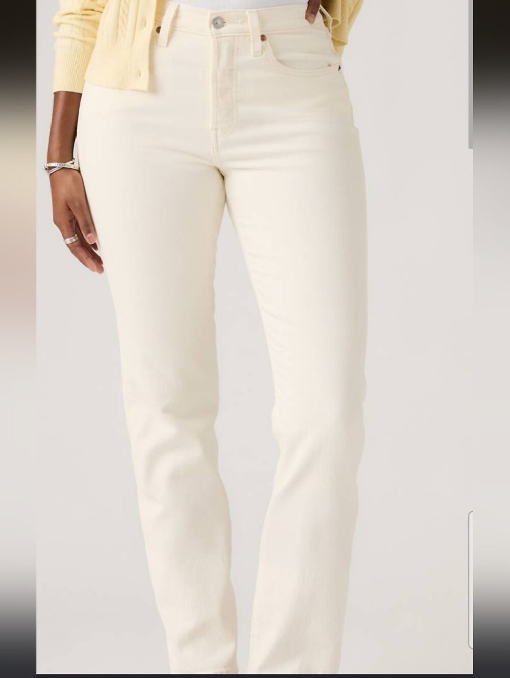 Levi's 501 White Straight-Leg Women's Jeans Size 25 Button Fly High Rise